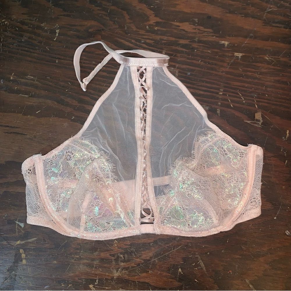 Victoria’s Secret Mesh High Neck Bralette Small